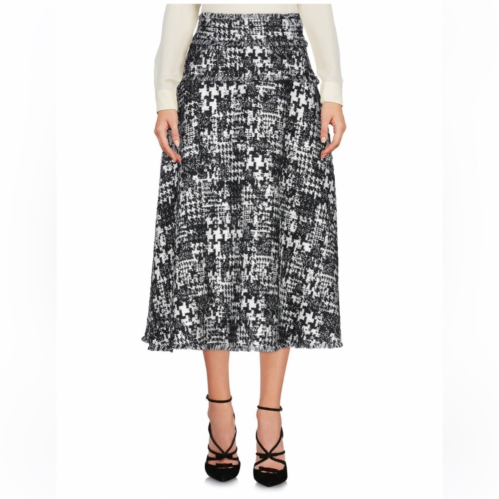Dolce & Gabbana Black and White Boucle Wool skirt